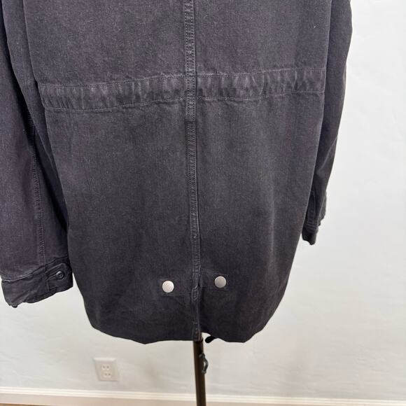 Urban Outfitters BDG Denim Utility Jacket Black Jean Oversized Goth Size M - Picture 8 of 13